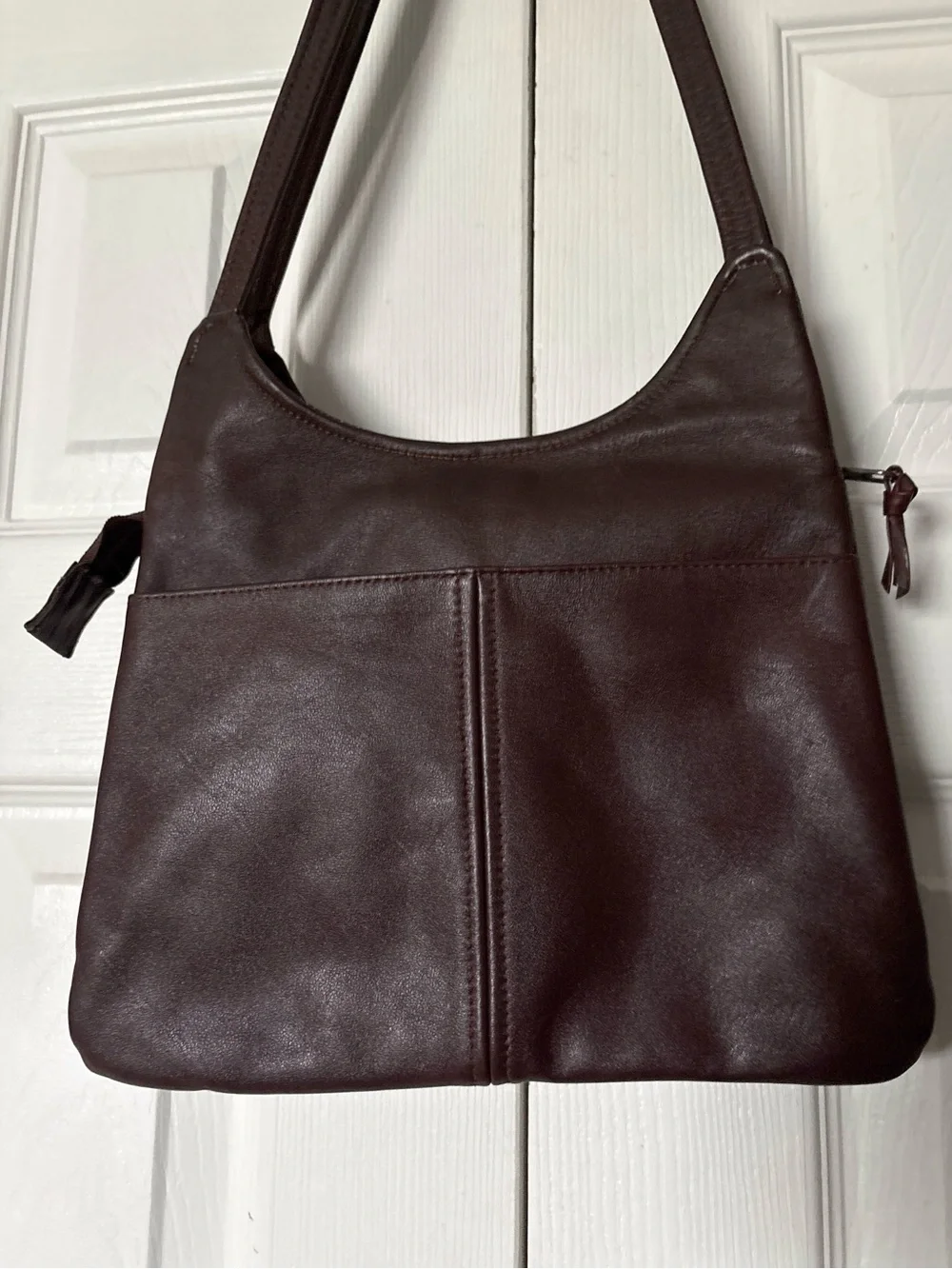 Vintage Tivoli Brown Leather Shoulder Bag Slouchy Hobo Style Purse